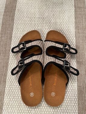 Bernie Mev Woven Slide Sandals EU 38 (US 7) Adjustable Buckle Comfort New